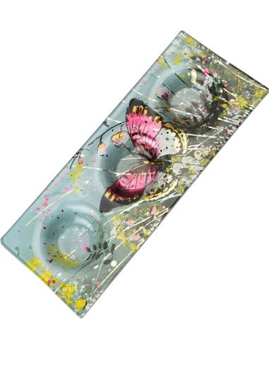 Butterfly Glass Tealight Plate